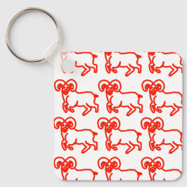 Aries Ram Keychain – Minimal Zodiac Animal Outline キーホルダー