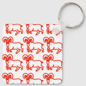 Aries Ram Keychain – Minimal Zodiac Animal Outline キーホルダー (裏面)