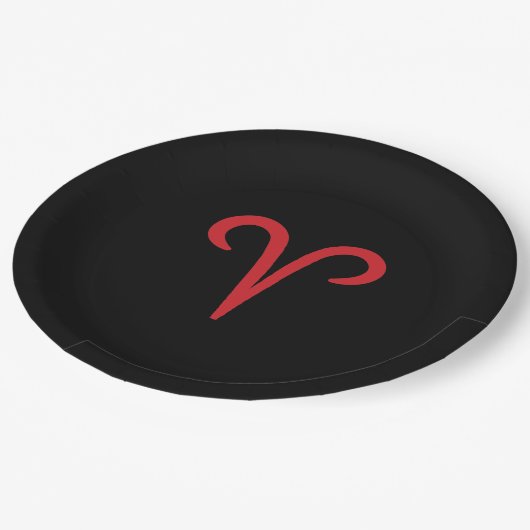 ARIES Ram Red Fire 3月4月星占い〔占星術の〕十二宮図 ペーパープレート (アングル)