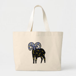 Aries Ram Spirit Tote – Cosmic Zodiac Energy ラージトートバッグ