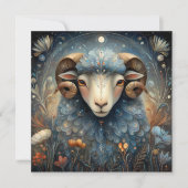 Aries Ram Zodiac Astrology Celestial Birthday カード (正面)