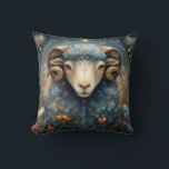 Aries Ram Zodiac Astrology Celestial Birthday クッション<br><div class="desc">This stunning art work depicts a ram,  the symbol for the zodiac sign of Aries. It has a celestial,  magical,  fantasy feel to it. AI assisted graphic purchased with commercial use.  Artwork:  RedHeronLighthouse</div>