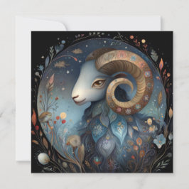 Aries Ram Zodiac Astrology Mystical Birthday カード