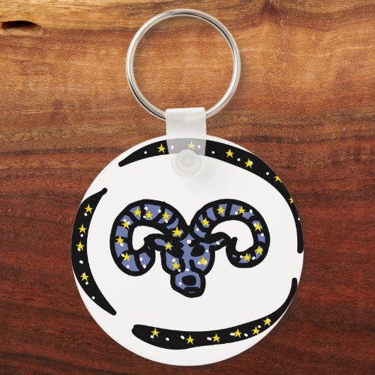 Aries Ram Zodiac Keychain – Minimal Cosmic Ram キーホルダー (正面)