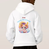 Aries Ram Zodiac Kids Fleece Hoodie Sweatshirt (裏面)