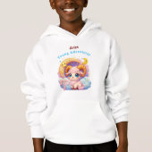 Aries Ram Zodiac Kids Fleece Hoodie Sweatshirt (正面)