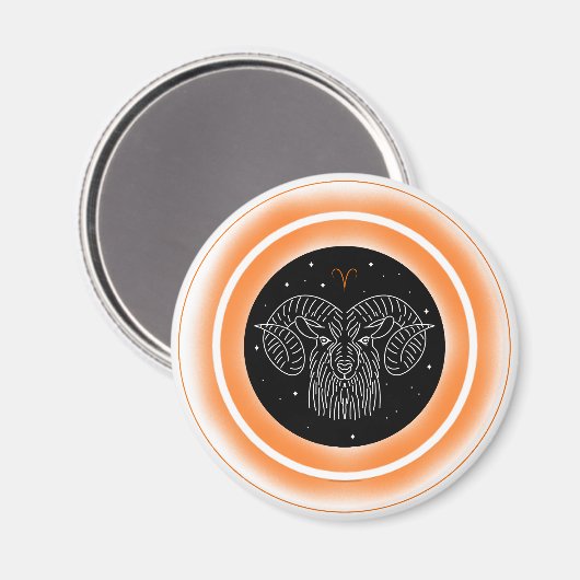 Aries Symbol – Minimal Astrology Emblem マグネット (正面/裏面)