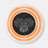 Aries Symbol – Minimal Astrology Emblem マグネット (正面)