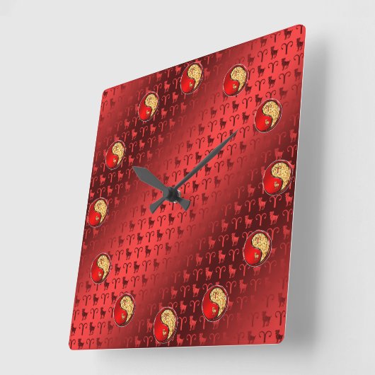 Aries the Ram スクエア壁時計 (傾斜)