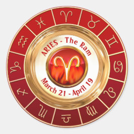 ARIES - The Ram 占星術の Sign ラウンドシール