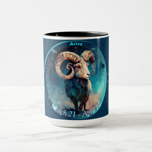 Aries the Ram Customizable "March 21 - April 19" マグカップ (中央)