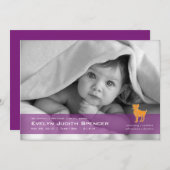 Aries the Ram Photo Birth Announcement Card 案内状 (正面/裏面)