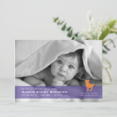 Aries the Ram Photo Birth Announcement Card 案内状 (スタンド正面)