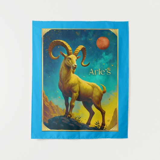 Aries the Ram Zodiac Sign タペストリー (正面)