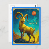 Aries the Ram Zodiac Sign ポストカード (正面/裏面)