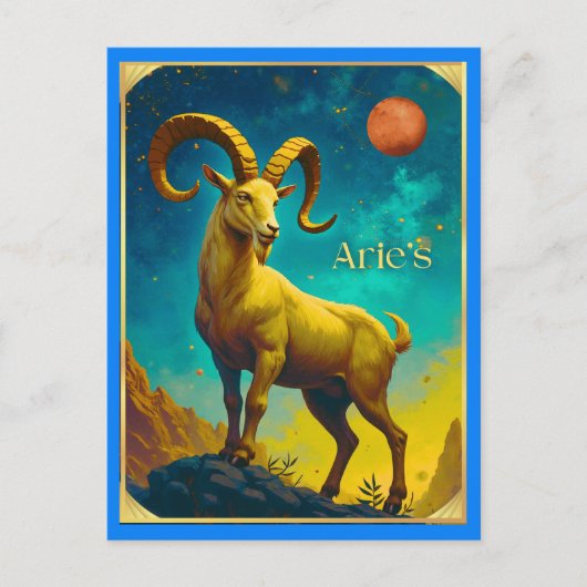 Aries the Ram Zodiac Sign ポストカード (正面)