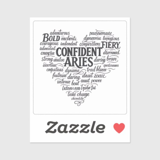 Aries Vinyl Sticker | Zodiac Word Cloud シール (シート)