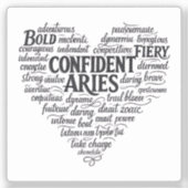 Aries Vinyl Sticker | Zodiac Word Cloud シール (正面)