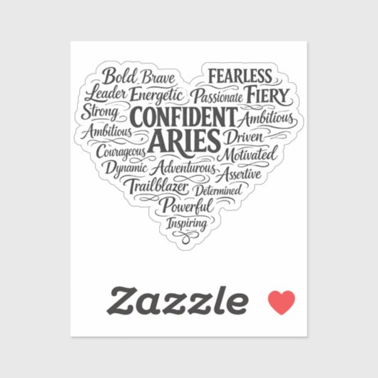 Aries Vinyl Sticker | Zodiac Word Cloud シール (シート)