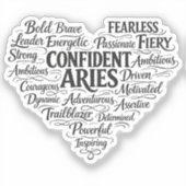 Aries Vinyl Sticker | Zodiac Word Cloud シール (正面)