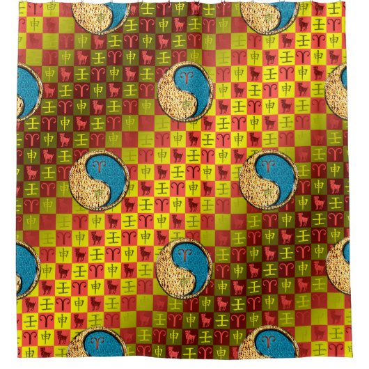 Aries & Water Monkey シャワーカーテン (正面)