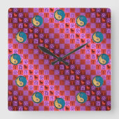 Aries & Water Rooster スクエア壁時計 (正面)