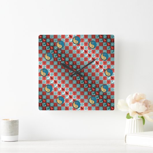 Aries & Water Snake スクエア壁時計 (ホーム)