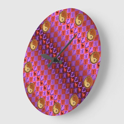 Aries & Wood Boar  ラージ壁時計 (傾斜)