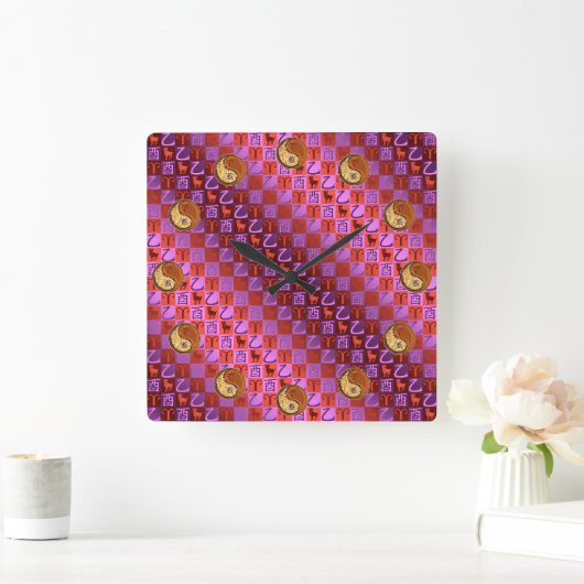 Aries & Wood Rooster スクエア壁時計 (ホーム)