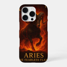 Aries Zodiac Art – Fiery Ram of Passion iPhone 16 Proケース