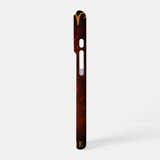 Aries Zodiac Art – Fiery Ram of Passion iPhoneケース (左側面)