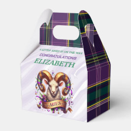 Aries Zodiac Baby Shower 4"w x 2.5"l x 5"h フェイバーボックス