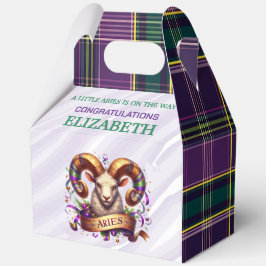 Aries Zodiac Baby Shower 5"w x 3"l x 6.5"h フェイバーボックス