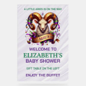 Aries Zodiac Baby Shower Lavender and Green アクリルサイン (正面)