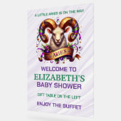 Aries Zodiac Baby Shower Lavender and Green アクリルサイン (傾斜)