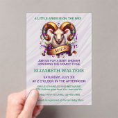 Aries Zodiac Baby Shower Lavender and Green アクリル招待状 (インサイチュ (ポータブル))