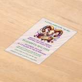 Aries Zodiac Baby Shower Lavender and Green アクリル招待状 (レイダウン)