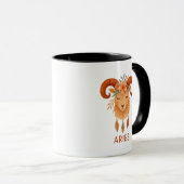 Aries zodiac boho watercolor Coffee Mug マグカップ (正面右)