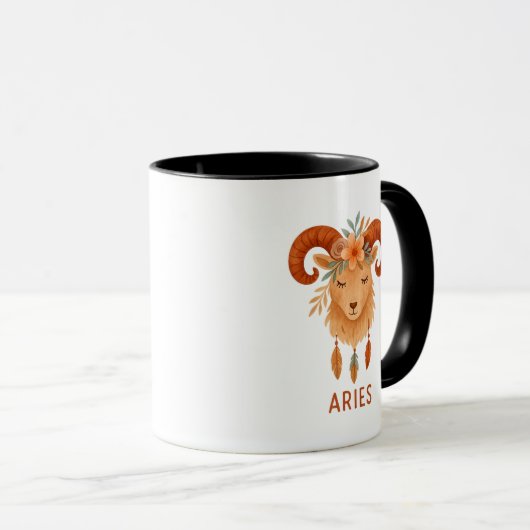Aries zodiac boho watercolor Coffee Mug マグカップ (正面右)