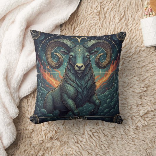 Aries Zodiac Celestial クッション (ブランケット)