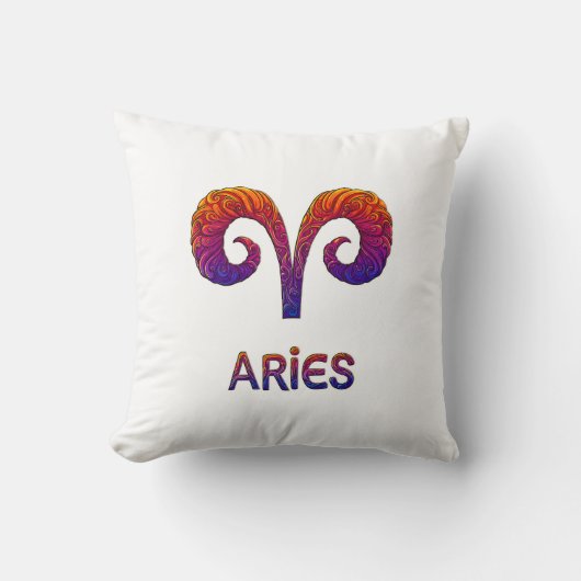 Aries Zodiac / Cojín Símbolo de Aries クッション (正面)