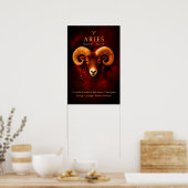 Aries Zodiac Crystal Poster Paper (Semi-Gloss) ポスター (キッチン)