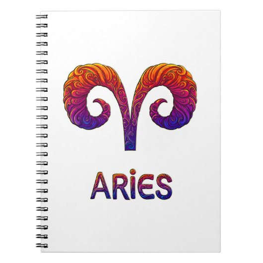 Aries Zodiac / Cuaderno Símbolo de Aries ノートブック (正面)
