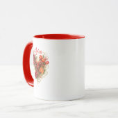 Aries Zodiac Floral Heart Mug – Feminine Astrology マグカップ (正面左)
