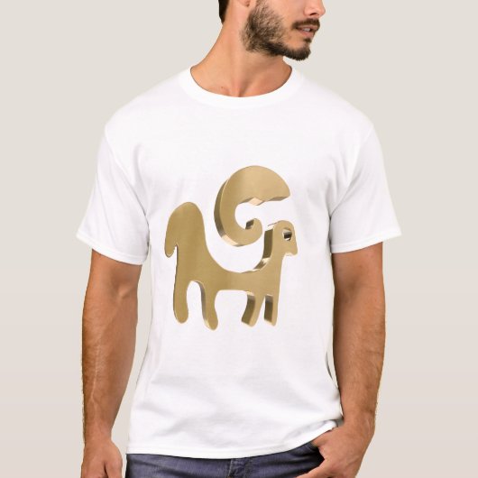 Aries Zodiac Gold Symbol Astrology Gift for Aries  Tシャツ (正面)