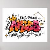 Aries Zodiac Graffiti  ポスター (正面)