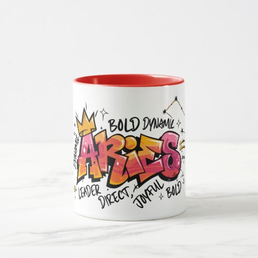Aries Zodiac Graffiti  マグカップ (中央)