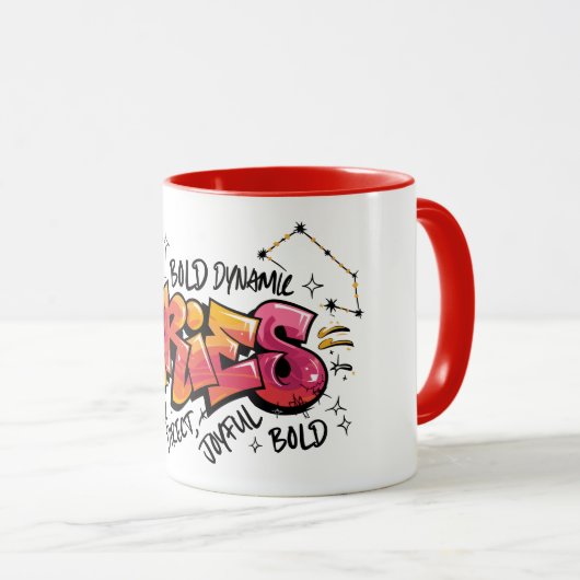 Aries Zodiac Graffiti マグカップ (正面右)