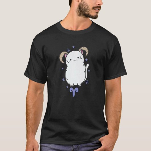 Aries Zodiac Sign as a Cat Horoscope Tシャツ (正面)