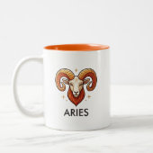 Aries Zodiac Sign Astrology Birthday Coffee Mug ツートーンマグカップ (左)